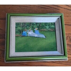 Daniel Belliard Signed Green Painting Enamel on Copper